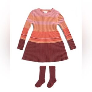 Cynthia Rowley Girls XS 4/4T Long-Sleeve Sweater Dress w/Matching Socks - NWT!